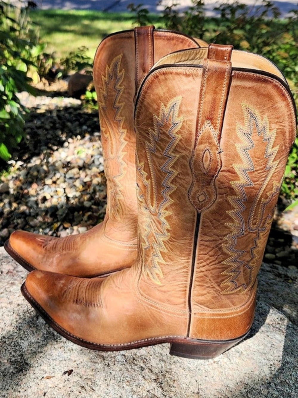 Old West LF1529 Western Leather Cowboy Boots Brown 9